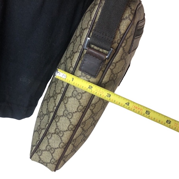 M GUCCI GG Supreme Coated Canvas and Leather Crossbody Messenger Bag VINTAGE - Picture 17 of 17